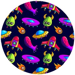 Space Pattern Wooden Puzzle Round by Amaryn4rt