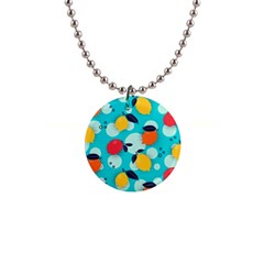 Pop Art Style Citrus Seamless Pattern 1  Button Necklace by Amaryn4rt