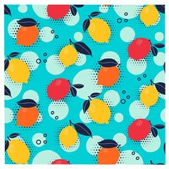 Pop Art Style Citrus Seamless Pattern Wooden Puzzle Square by Amaryn4rt