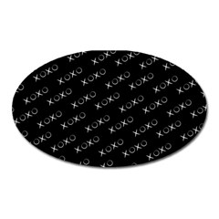 XOXO black and white pattern, kisses and love geometric theme Oval Magnet