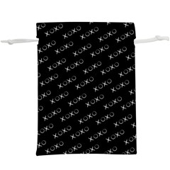 Xoxo Black And White Pattern, Kisses And Love Geometric Theme  Lightweight Drawstring Pouch (xl) by Casemiro