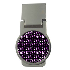 Purple, Pink Bokeh Dots, Asymmetric Polka Dot With Modern Twist Money Clips (round)  by Casemiro