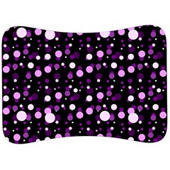 Purple, Pink Bokeh Dots, Asymmetric Polka Dot With Modern Twist Velour Seat Head Rest Cushion by Casemiro