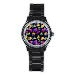 Space Patterns Stainless Steel Round Watch by Amaryn4rt