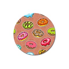 Doughnut Doodle Colorful Seamless Pattern Magnet 3  (round) by Amaryn4rt