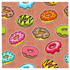 Doughnut Doodle Colorful Seamless Pattern Wooden Puzzle Square by Amaryn4rt