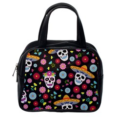 Day Dead Skull With Floral Ornament Flower Seamless Pattern Classic Handbag (one Side) by Amaryn4rt