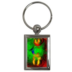 Pebbles In A Rainbow Pond Key Chain (rectangle) by ScottFreeArt