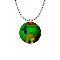 Pebbles In A Rainbow Pond 1  Button Necklace