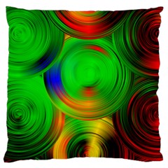Pebbles In A Rainbow Pond Large Flano Cushion Case (two Sides) by ScottFreeArt