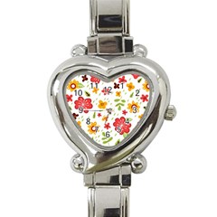 Flower Pattern  Heart Italian Charm Watch by alllovelyideas