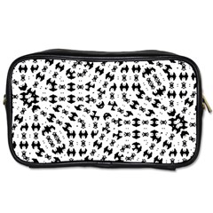 Black And White Ethnic Print Toiletries Bag (two Sides)