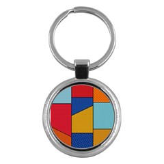 Dotted Colors Background Pop Art Style Vector Key Chain (round) by Amaryn4rt