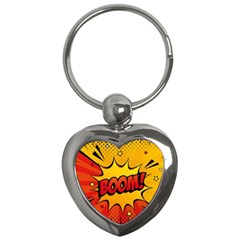 Explosion Boom Pop Art Style Key Chain (heart)