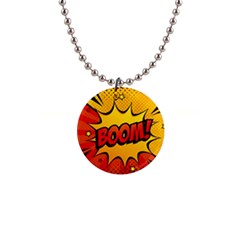 Explosion Boom Pop Art Style 1  Button Necklace by Amaryn4rt