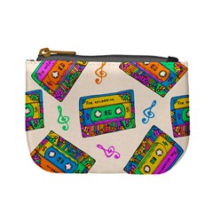 Seamless Pattern With Colorfu Cassettes Hippie Style Doodle Musical Texture Wrapping Fabric Vector Mini Coin Purse by Amaryn4rt