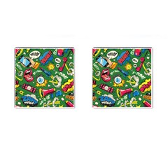 Pop Art Colorful Seamless Pattern Cufflinks (square) by Amaryn4rt