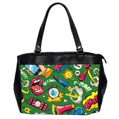 Pop Art Colorful Seamless Pattern Oversize Office Handbag (2 Sides)