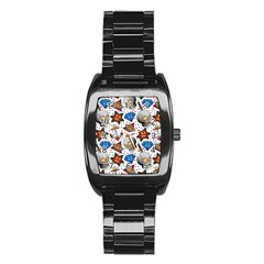 Full Color Flash Tattoo Patterns Stainless Steel Barrel Watch by Amaryn4rt