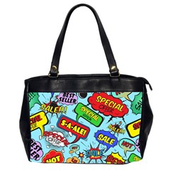 Comic Bubbles Seamless Pattern Oversize Office Handbag (2 Sides)