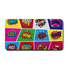 Pop Art Comic Vector Speech Cartoon Bubbles Popart Style With Humor Text Boom Bang Bubbling Expressi Medium Bar Mats by Amaryn4rt