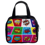 Pop Art Comic Vector Speech Cartoon Bubbles Popart Style With Humor Text Boom Bang Bubbling Expressi Classic Handbag (Two Sides) Front