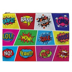 Pop Art Comic Vector Speech Cartoon Bubbles Popart Style With Humor Text Boom Bang Bubbling Expressi Cosmetic Bag (xxl) by Amaryn4rt