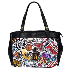 Vintage College Colorful Seamless Pattern Oversize Office Handbag (2 Sides)