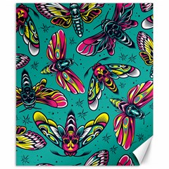 Vintage Colorful Insects Seamless Pattern Canvas 8  X 10  by Amaryn4rt