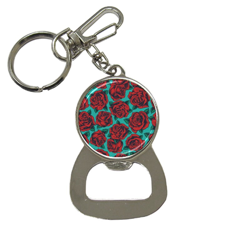 Vintage Floral Colorful Seamless Pattern Bottle Opener Key Chain