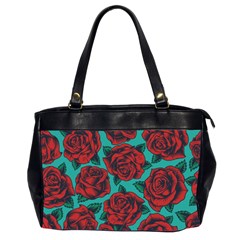 Vintage Floral Colorful Seamless Pattern Oversize Office Handbag (2 Sides)