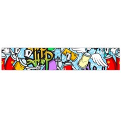 Graffiti Characters Seamless Pattern Large Flano Scarf  by Amaryn4rt