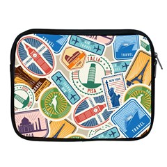 Travel Pattern Immigration Stamps Stickers With Historical Cultural Objects Travelling Visa Immigrant Apple Ipad 2/3/4 Zipper Cases by Amaryn4rt