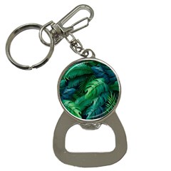 Tropical Green Leaves Background Bottle Opener Key Chain by Amaryn4rt