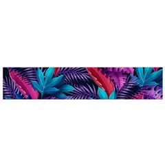 Background With Violet Blue Tropical Leaves Small Flano Scarf by Amaryn4rt