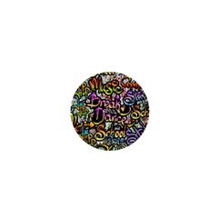 Graffiti Word Seamless Pattern 1  Mini Buttons by Amaryn4rt