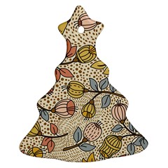 Seamless Pattern With Flower Bird Christmas Tree Ornament (two Sides) by Amaryn4rt