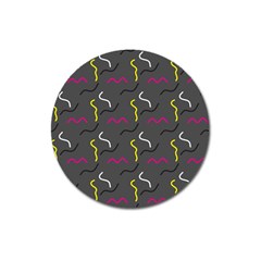 Gray Pattern Magnet 3  (round) by Saptagram