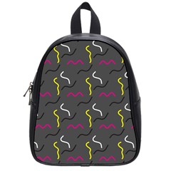 Gray Pattern School Bag (small) by Saptagram