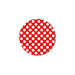 Large White Polka Dots Pattern, Retro Style, Pinup Pattern Golf Ball Marker (10 Pack) by Casemiro