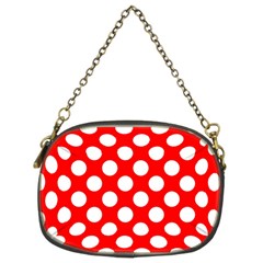 Large White Polka Dots Pattern, Retro Style, Pinup Pattern Chain Purse (two Sides) by Casemiro