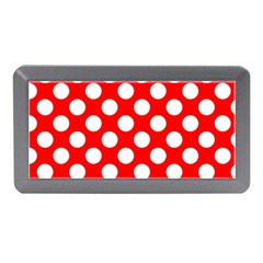 Large White Polka Dots Pattern, Retro Style, Pinup Pattern Memory Card Reader (mini) by Casemiro