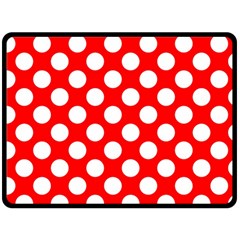 Large White Polka Dots Pattern, Retro Style, Pinup Pattern Double Sided Fleece Blanket (large)  by Casemiro