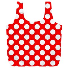 Large White Polka Dots Pattern, Retro Style, Pinup Pattern Full Print Recycle Bag (xxl) by Casemiro