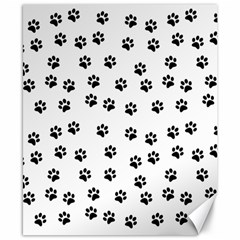 Dog Paws Pattern, Black And White Vector Illustration, Animal Love Theme Canvas 8  X 10  by Casemiro