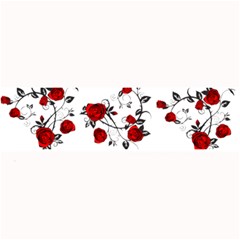 Vector Roses Pattern,red Flowers And Black Branches, Asymmetric Design Large Bar Mats by Casemiro