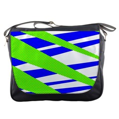 Abstract triangles pattern, dotted stripes, grunge design in light colors Messenger Bag