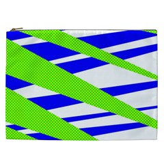 Abstract triangles pattern, dotted stripes, grunge design in light colors Cosmetic Bag (XXL)