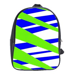 Abstract triangles pattern, dotted stripes, grunge design in light colors School Bag (XL)