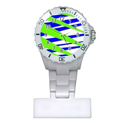 Abstract triangles pattern, dotted stripes, grunge design in light colors Plastic Nurses Watch